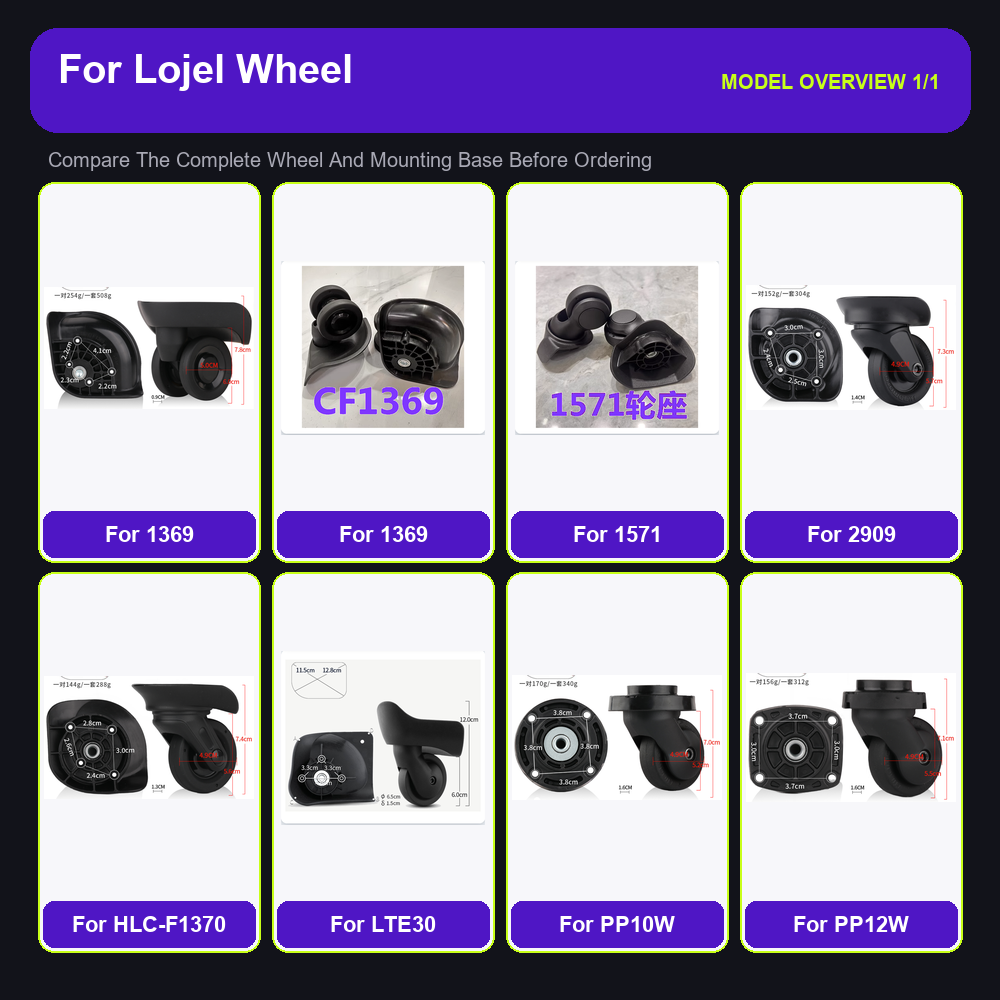 Silent Replacement Luggage Wheels - Rodas de reposição para bagagem,