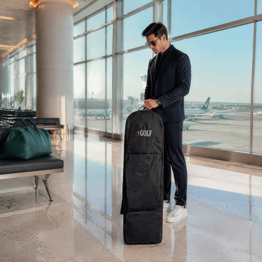 Bolsa de golfe preta para viag - Foldable Rolling Luggage Bag avaliação e preço