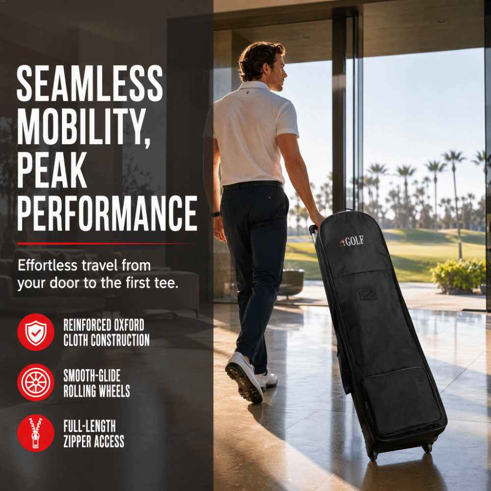Bolsa de golfe preta para viag - Foldable Rolling Luggage Bag avaliação e preço