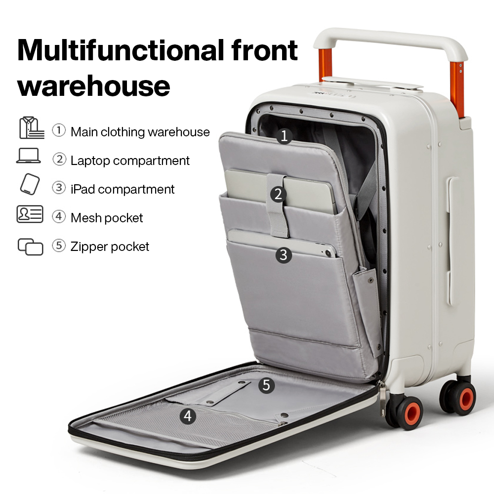 Mala de viagem com alça larga  - Aluminum Frame Carry On Luggage avaliação e preço