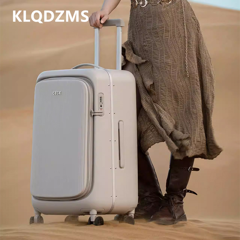 Mala de Viagem de Bordo KLQDZM - Aluminum Frame Carry On Luggage avaliação e preço