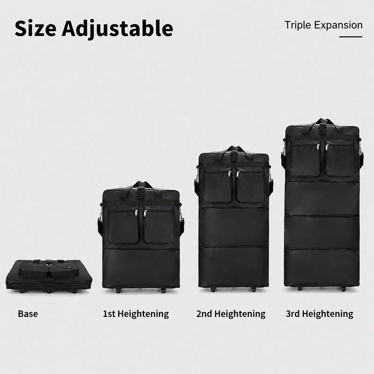 Mala de viagem preta com rodin - Foldable Rolling Luggage Bag avaliação e preço